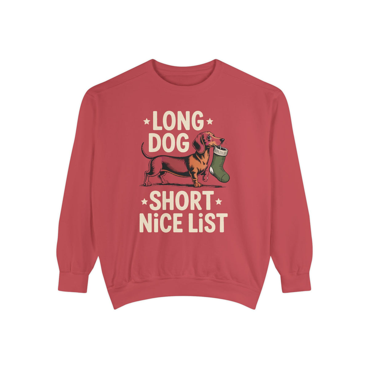 Dachshund Lover Sweatshirt, Funny Christmas Gift For Dog Mom, Long Dog Short Nice List Crewneck, Dachshund Christmas Sweatshirt, Weiner Dog…