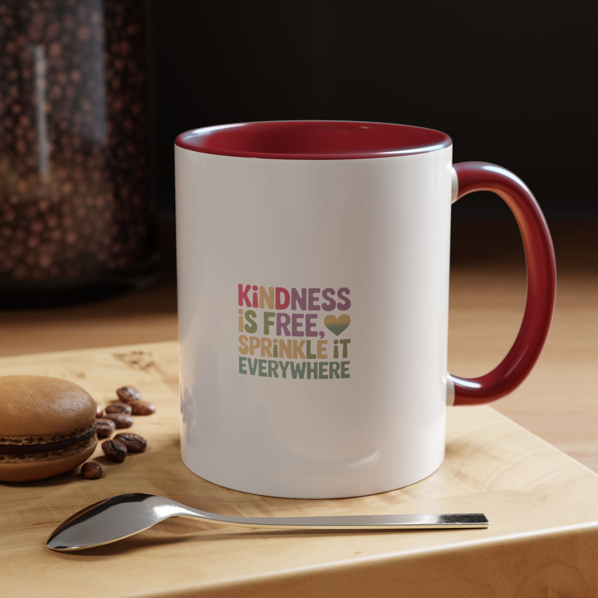 Kindness Is Free Sprinkle It Everywhere Mug, Pastel Gradient Typography Coffee Mug, Positive Quote Mug, Kindness Gift for Friend Teacher