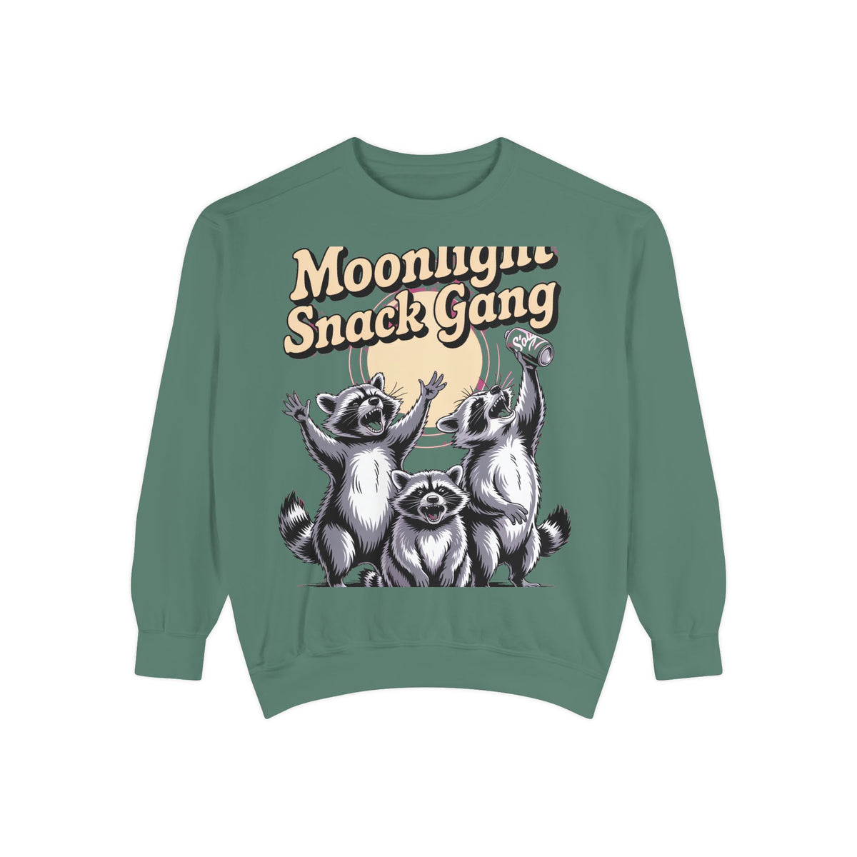Retro Raccoon Sweatshirt, Moonlight Snack Gang Crewneck, Vintage 90s Raccoon Graphic Pullover, Funny Trash Panda Gift