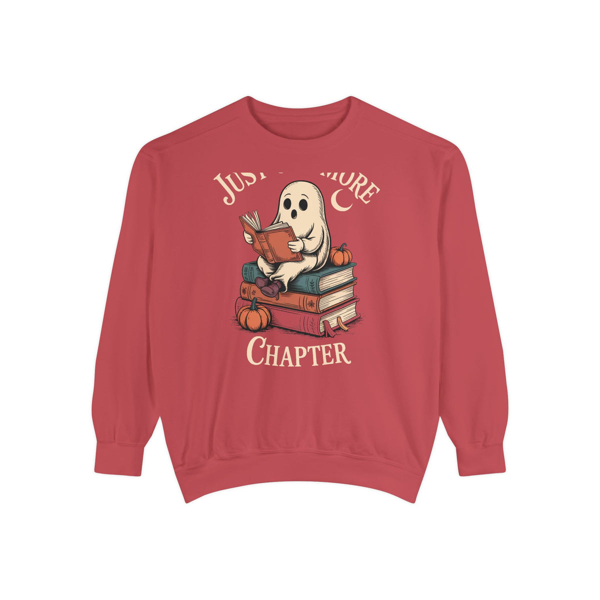 Just One More Chapter Ghost Sweatshirt, Halloween Reading Crewneck, Cozy Bookish Ghost Sweatshirt, Spooky Season Book Lover Gift