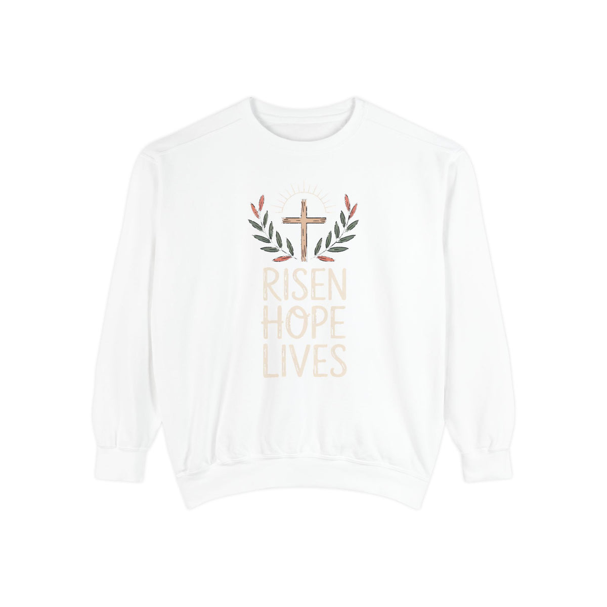 Christian Easter Sweatshirt, Risen Hope Lives Crewneck, He Is Risen Gift, Religious Easter Crewneck, Faith Based Easter Gift, Cross Sweatsh…
