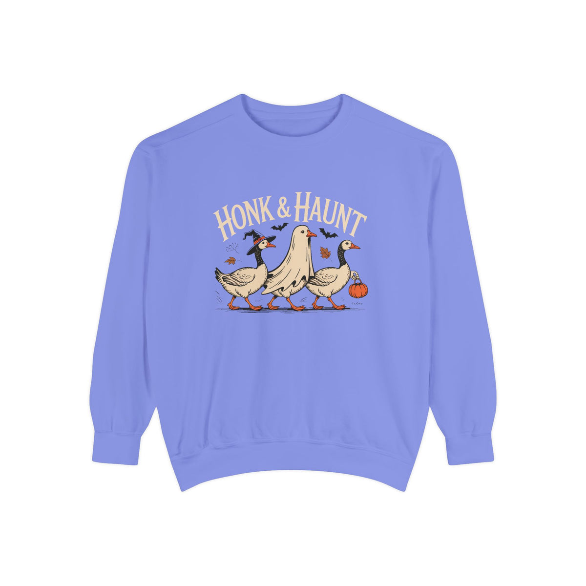 Honk & Haunt Geese Sweatshirt, Funny Halloween Goose Crewneck, Vintage Halloween Bird Sweatshirt, Spooky Season Gift