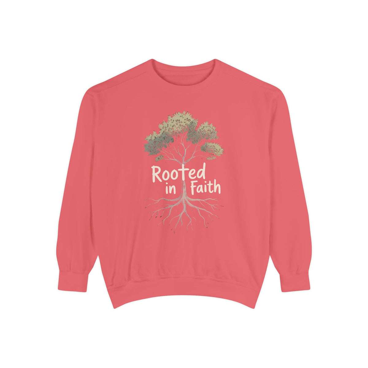Rooted In Faith Sweatshirt, Christian Minimalist Crewneck, Faith Based Gift, Botanical Cross Tree Sweatshirt, Religious Positive Message Tee