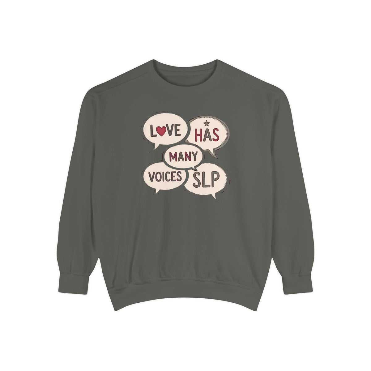 SLP Sweatshirt, Valentine's Day Gift For Speech Language Pathologist, Love Has Many Voices Crewneck, Speech Therapist Valentine Gift, SLP A…