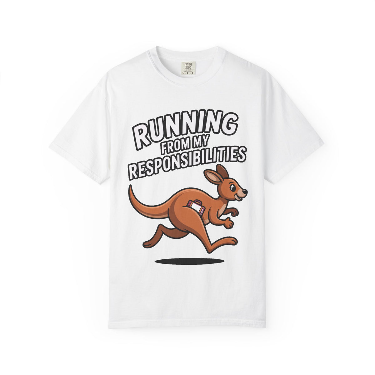 Funny Kangaroo Shirt, Running From My Responsibilities T-Shirt, Sarcastic Adulting Tee, Funny Gift for Procrastinators