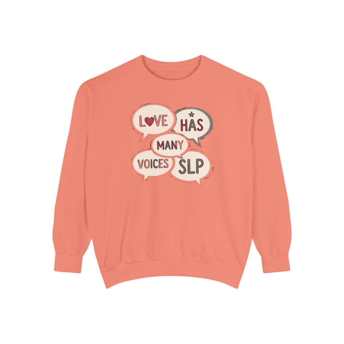 SLP Sweatshirt, Valentine's Day Gift For Speech Language Pathologist, Love Has Many Voices Crewneck, Speech Therapist Valentine Gift, SLP A…