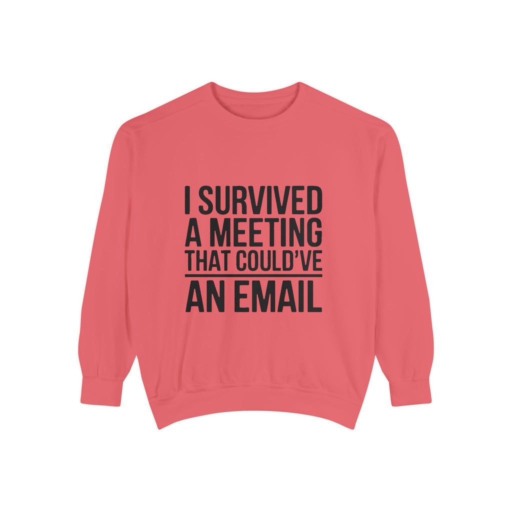 I Survived A Meeting That Could've Been An Email Sweatshirt, Funny Office Crewneck, Sarcastic Coworker Gift, Corporate Humor Sweater