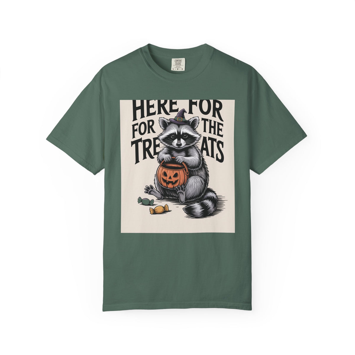 Here For The Treats Raccoon Shirt, Funny Halloween T-Shirt, Vintage Trick Or Treat Tee, Spooky Season Raccoon Gift
