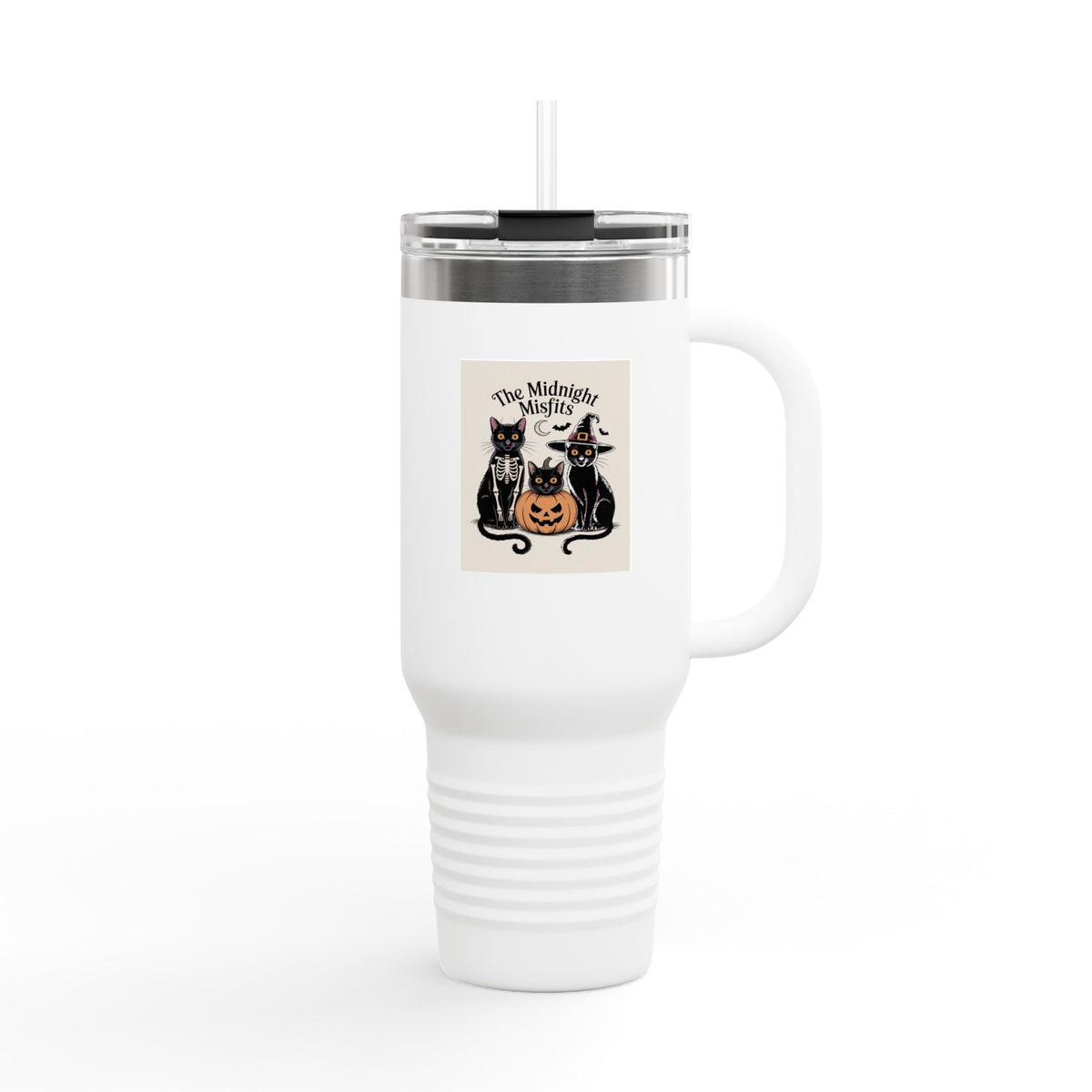 Halloween Cats Travel Mug, Funny Black Cat Tumbler 40oz, Spooky Season Insulated Cup, Cute Cat Costume Halloween Gift