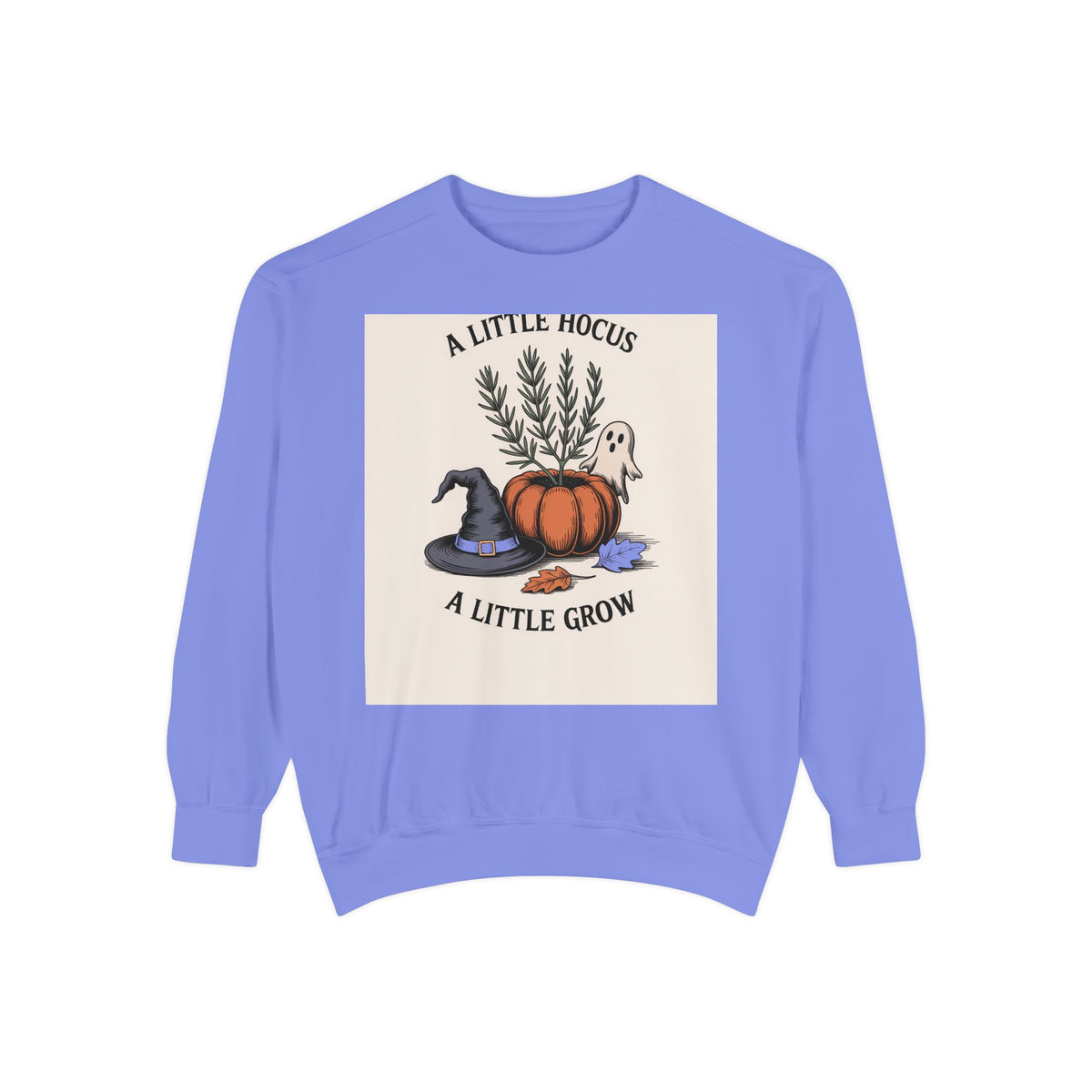 A Little Hocus A Little Grow Sweatshirt, Halloween Pumpkin Planter Crewneck, Witchy Botanical Sweatshirt, Cozy Fall Halloween Shirt