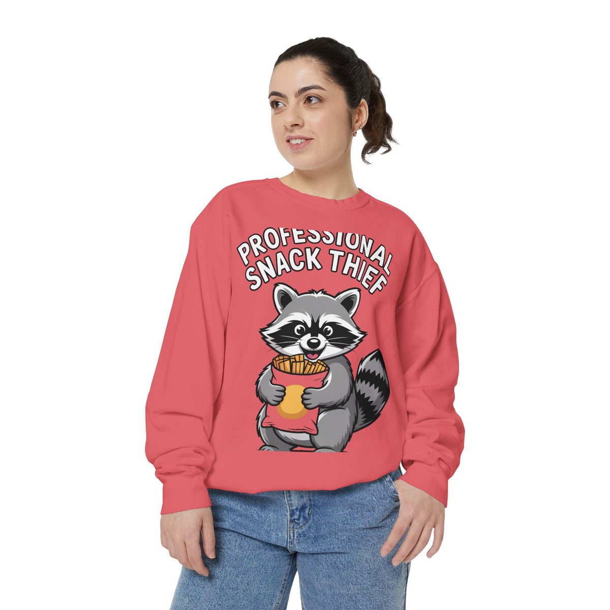 Professional Snack Thief Sweatshirt, Funny Raccoon Crewneck, Cute Raccoon Chip Bandit Sweatshirt, Snack Lover Gift
