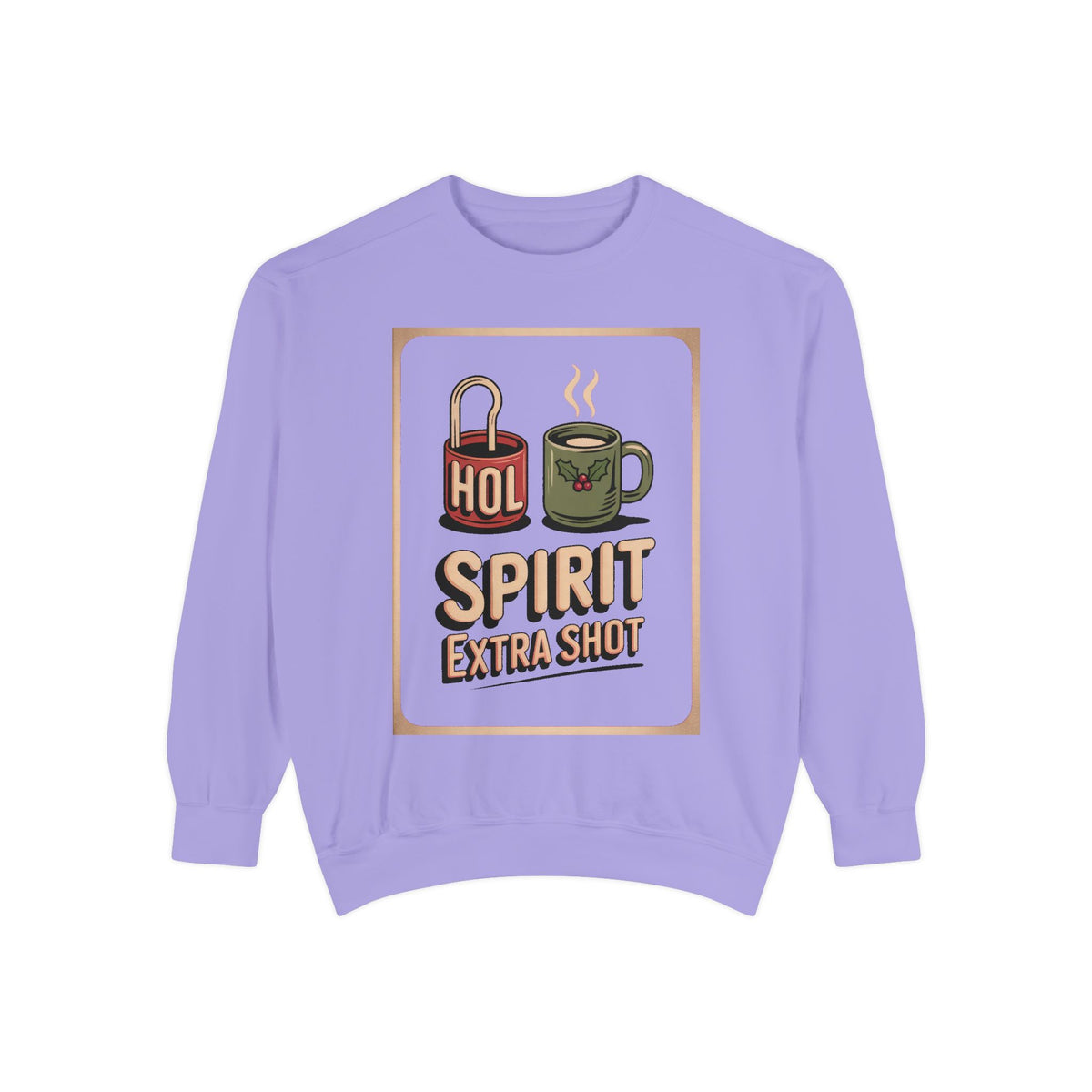Coffee Lover Christmas Sweatshirt, Holiday Spirit Extra Shot Crewneck, Funny Christmas Coffee Gift, Retro Diner Lettering Sweatshirt, Coffe…