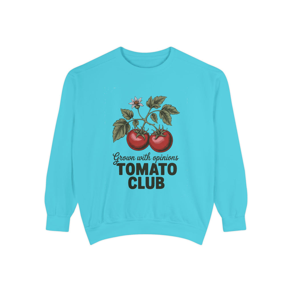 Gardener Sweatshirt, Tomato Club Gift For Gardener, Grown With Opinions Funny Garden Crewneck, Vegetable Gardening Hobby Gift
