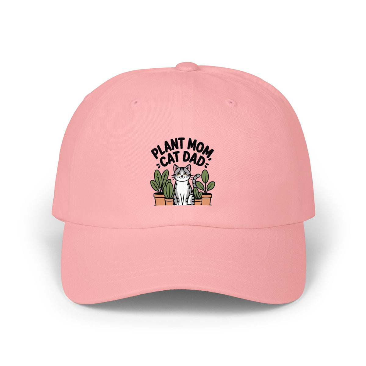 Plant Mom Cat Dad Hat, Funny Cat Dad Embroidered Cap, Plant Lover Gift, Cute Cat and Plants Hat, Crazy Cat Lady Gift for Her