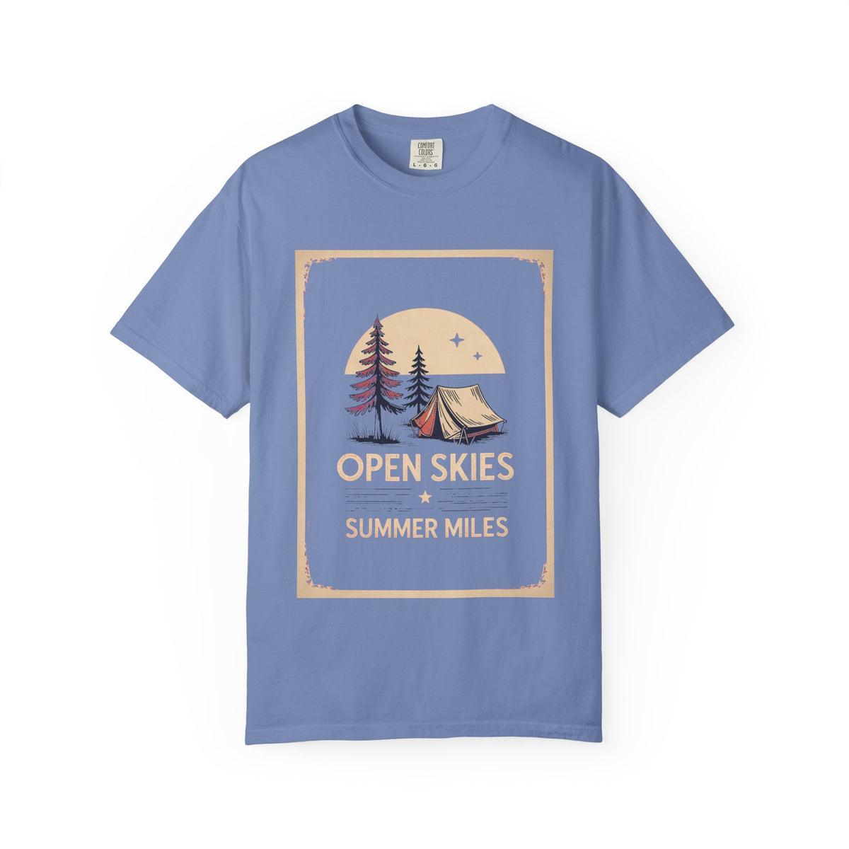 Camping Shirt, Fourth Of July Shirt, Open Skies Summer Miles Tee, 4th Of July Camping Gift, Retro Outdoor Tee, Camping Trip Shirt