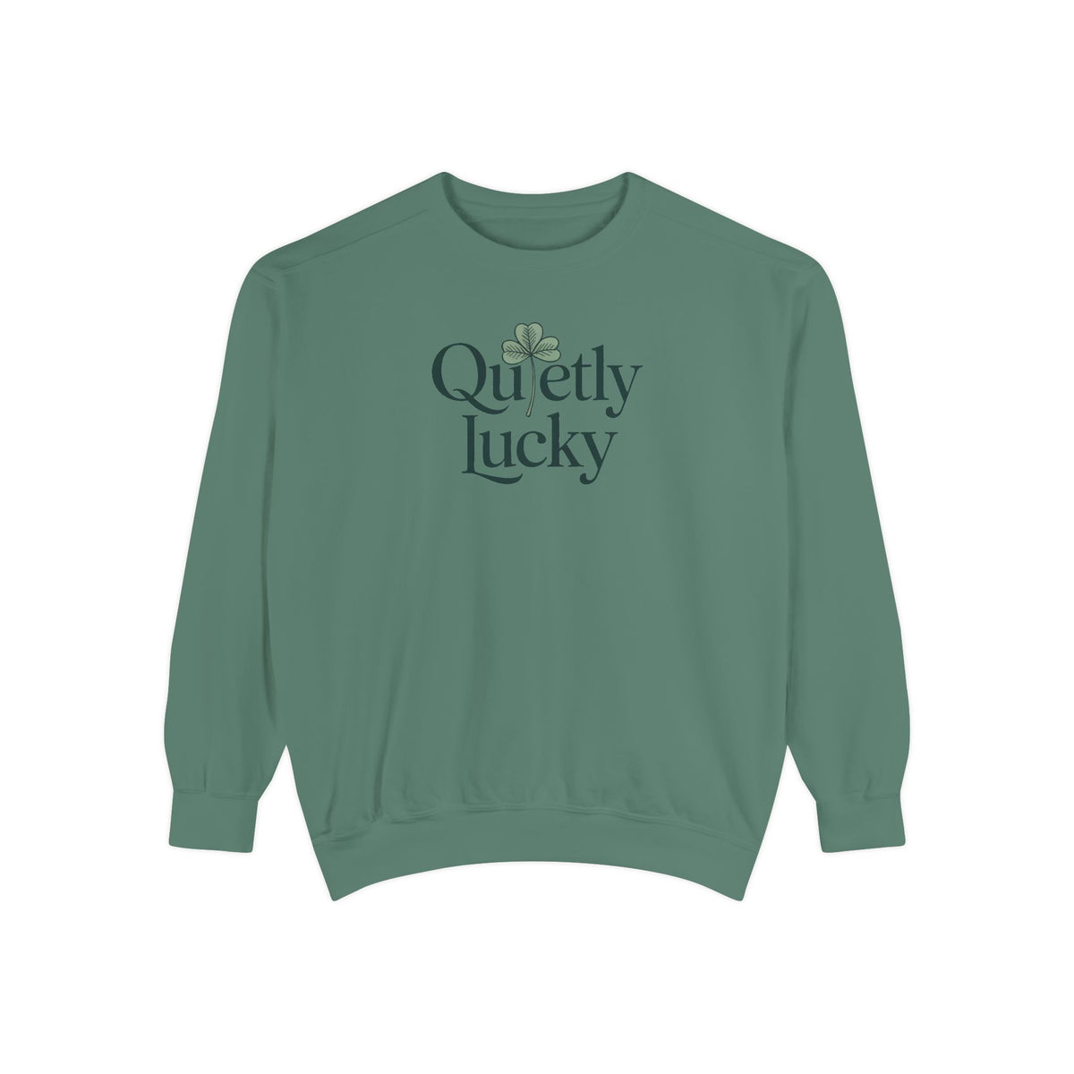 Introvert Sweatshirt, Quietly Lucky Shirt, St Patricks Day Gift For Introvert, Minimalist Shamrock Sweatshirt, Subtle St Paddys Day Tee, In…