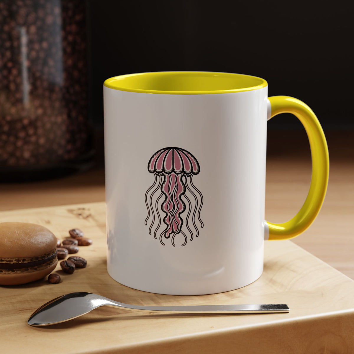 Cute Jellyfish Mug, Glowing Jellyfish Coffee Cup, Ocean Lover Gift, Cute Sea Animal Ceramic Mug, Ocean Lover Gift