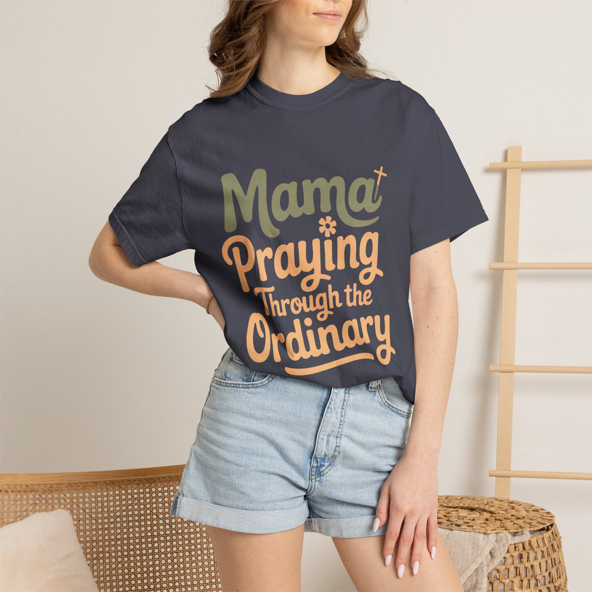 Christian Mom Shirt, Mama Praying Through The Ordinary Tee, Faith Based Gift For Mom, Religious Mom Shirt, Christian Mama Gift, Mothers Day…