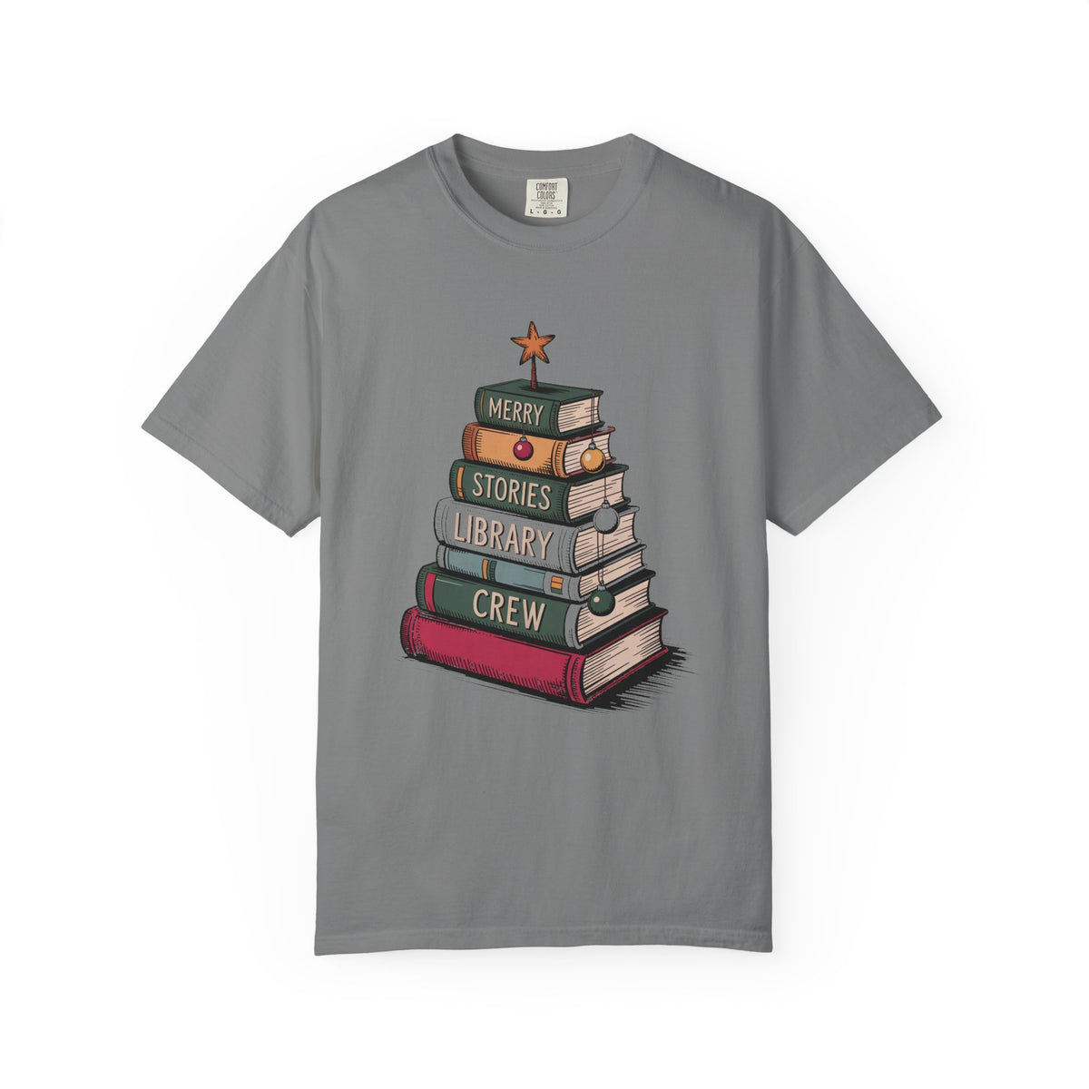 Librarian Christmas Shirt, Merry Stories Library Crew Tee, Christmas Gift For Librarian, Library Staff Christmas Crew Shirt, Book Lover Hol…