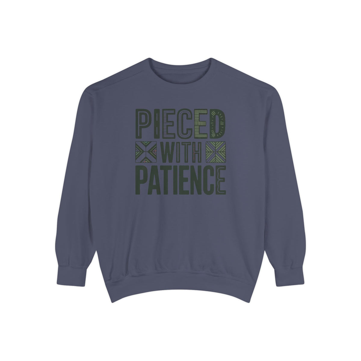 Quilting Sweatshirt, Pieced With Patience Crewneck, Gift For Quilter, Quilting Hobby Sweatshirt, Patchwork Lover Gift, Quilt Block Crewneck