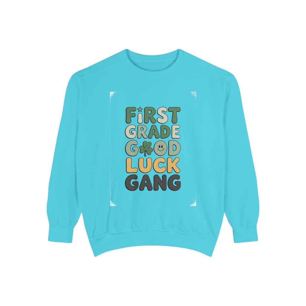 First Grade Teacher Sweatshirt, St Patrick's Day Good Luck Gang, First Grade Teacher Gift, Shamrock Teacher Crewneck, Lucky Teacher Tee