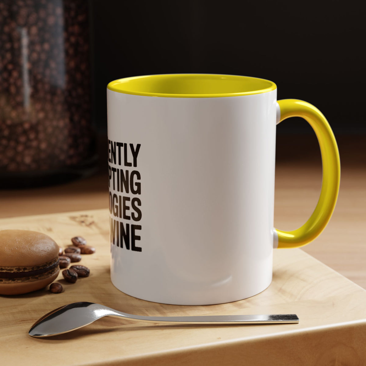 Currently Accepting Apologies And Wine Mug, Funny Sarcastic Coffee Mug, Wine Lover Gift, Bold Typography Mug, Gift For Her