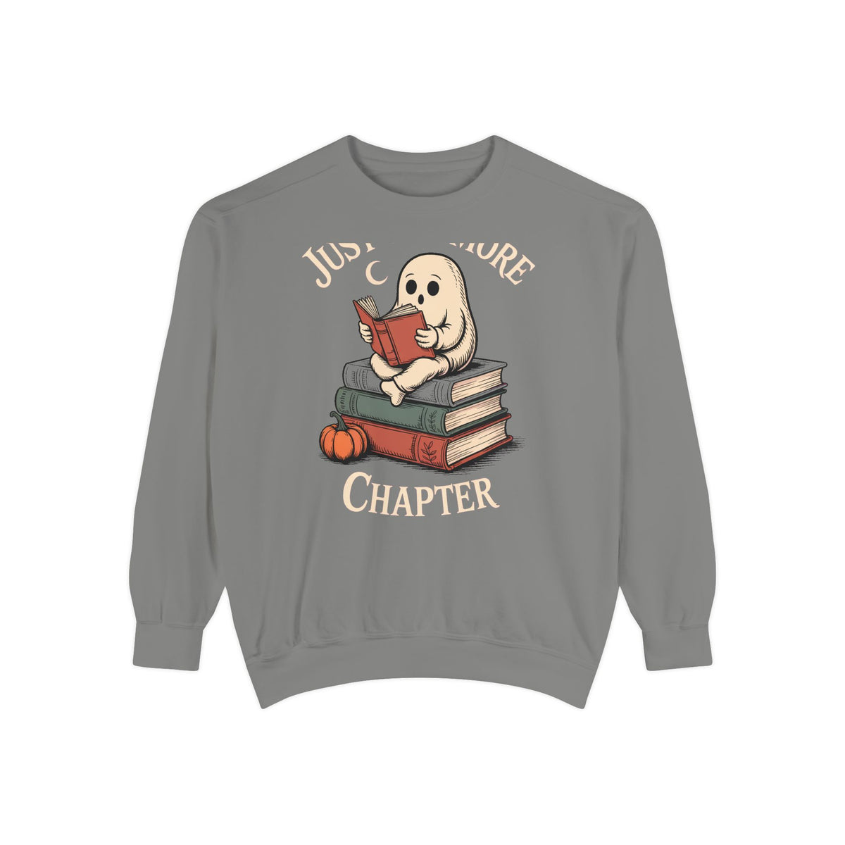 Just One More Chapter Ghost Sweatshirt, Halloween Reading Crewneck, Bookish Ghost Sweatshirt, Cozy Fall Book Lover Gift