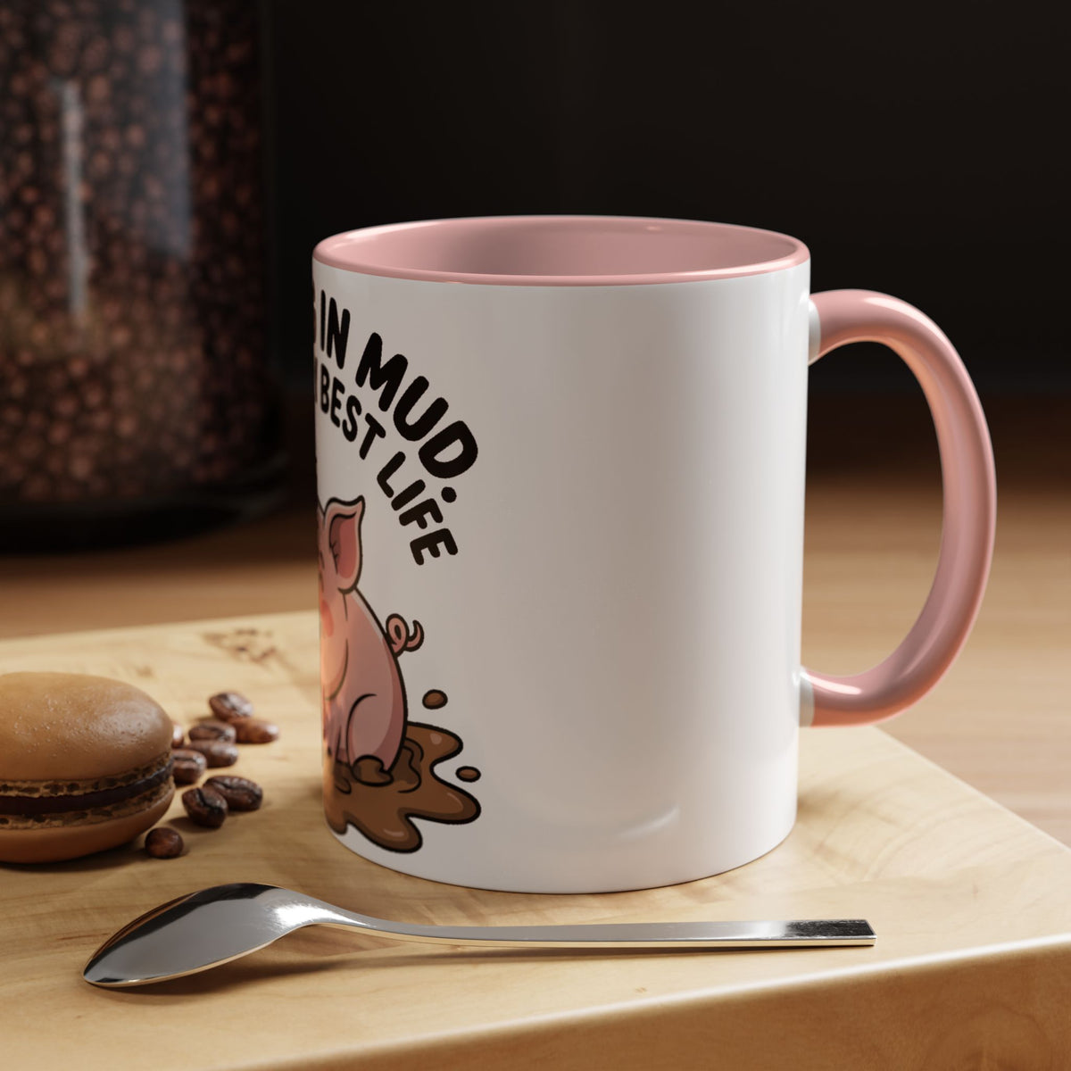 Living My Best Life Pig Mug, Funny Pig Coffee Mug, Rolling In Mud Cute Pig Gift, Farm Animal Lover Mug, Cute Pig Lover Present