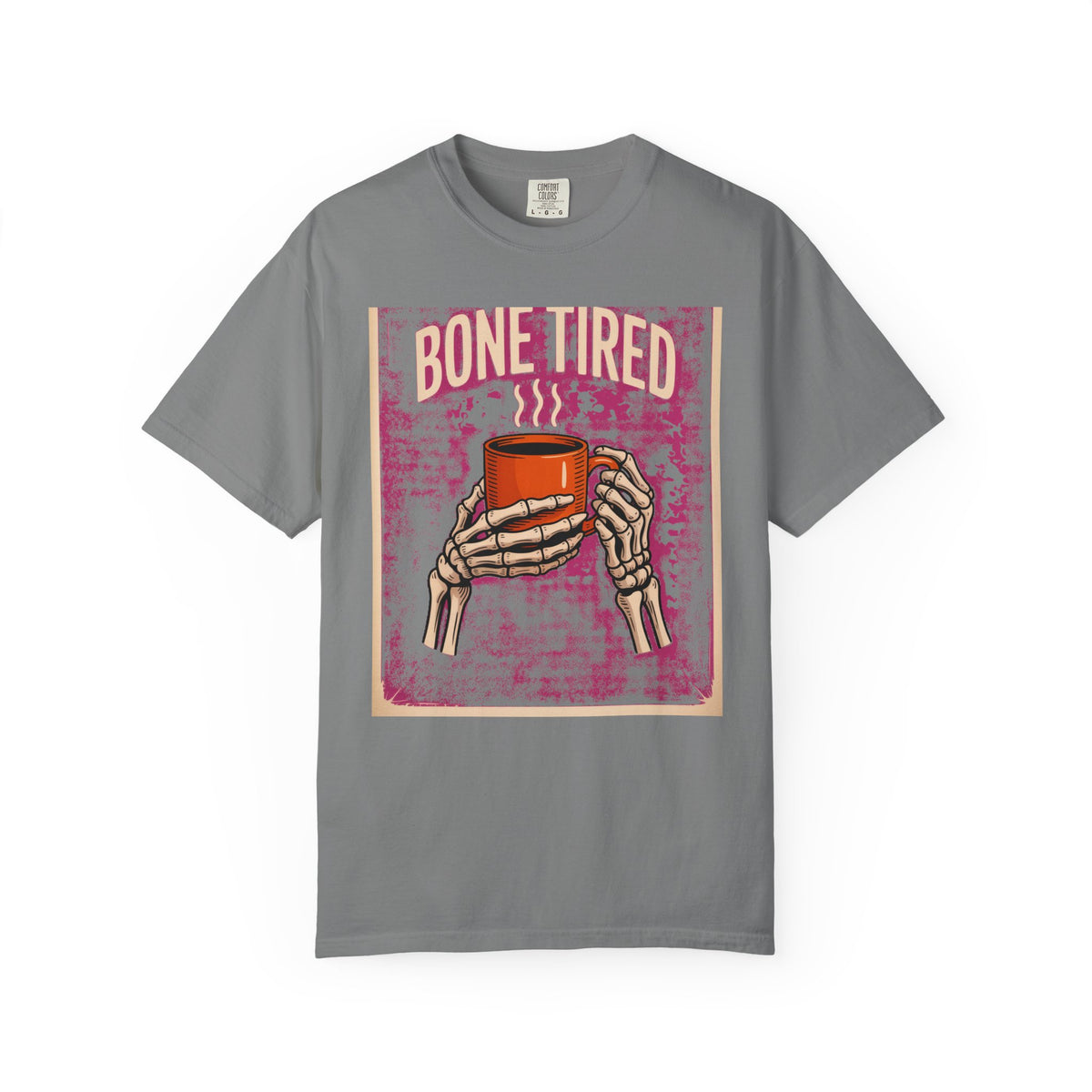 Bone Tired Coffee Shirt, Skeleton Hands Coffee Mug Tee, Halloween Shirt, Vintage Spooky Season T-Shirt, Funny Coffee Lover Gift