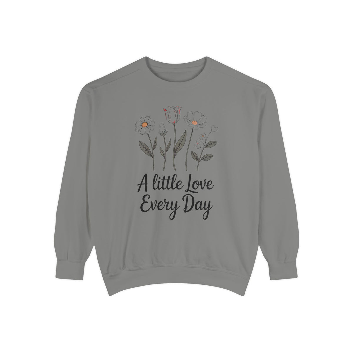 Mom Valentine's Sweatshirt, A Little Love Every Day, Floral Valentine Gift For Sister Friend, Embroidered Crewneck Sweatshirt