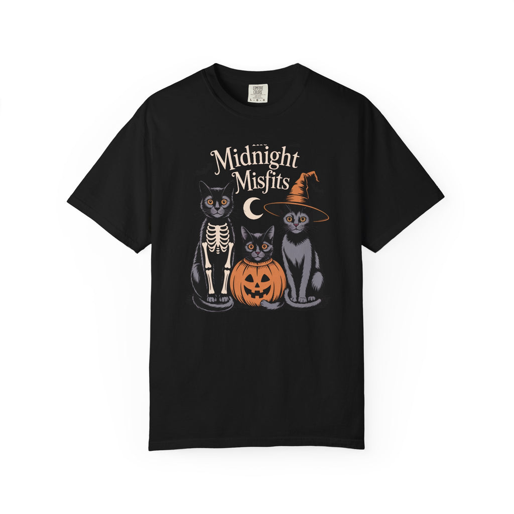 Halloween Cats Shirt, Funny Black Cat Costume Tee, The Midnight Misfits Halloween T-Shirt, Spooky Season Cat Lover Gift