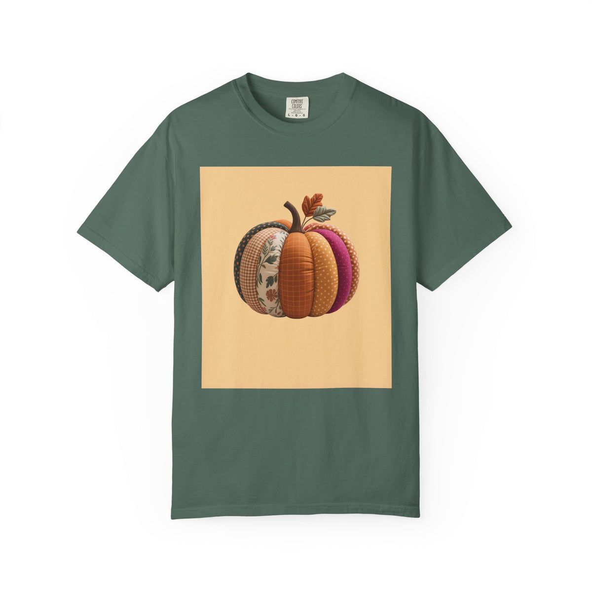 Patchwork Pumpkin T-Shirt, Cute Fall Pumpkin Halloween Shirt, Quilted Autumn Pumpkin Tee, Cozy Halloween Gift
