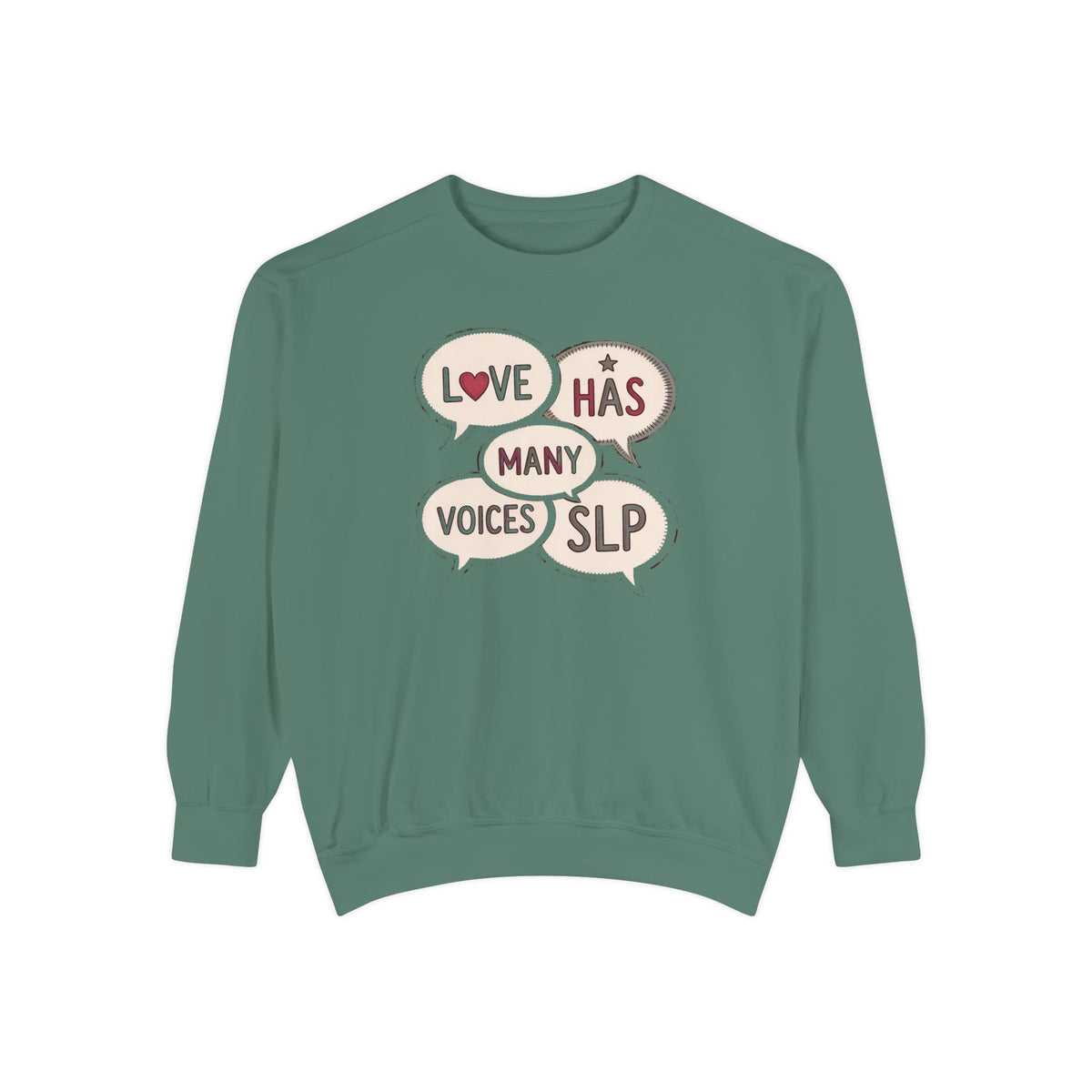 SLP Sweatshirt, Valentine's Day Gift For Speech Language Pathologist, Love Has Many Voices Crewneck, Speech Therapist Valentine Gift, SLP A…