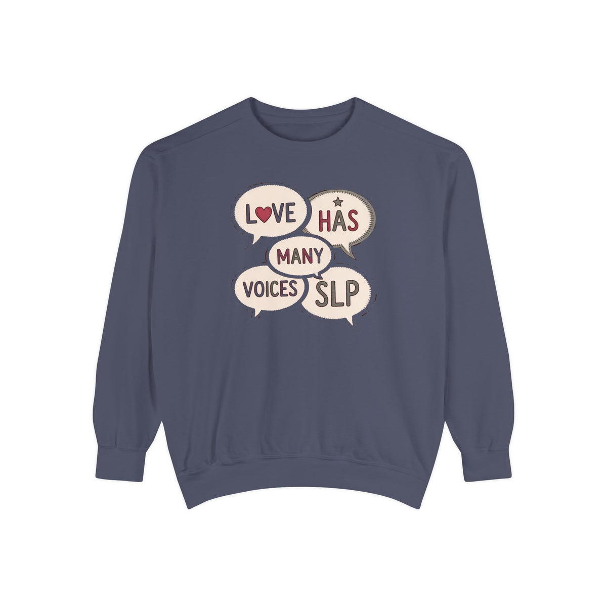 SLP Sweatshirt, Valentine's Day Gift For Speech Language Pathologist, Love Has Many Voices Crewneck, Speech Therapist Valentine Gift, SLP A…