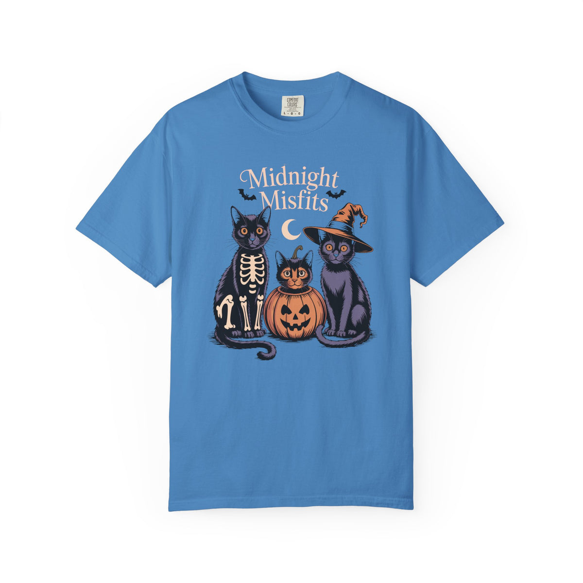 The Midnight Misfits Cats Shirt, Funny Black Cat Halloween T-Shirt, Vintage Cat Costume Tee, Spooky Season Gift