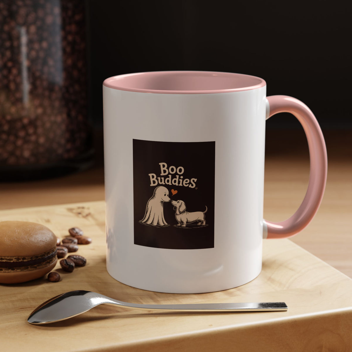 Boo Buddies Dog And Ghost Mug, Halloween Dachshund Ghost Coffee Mug, Cute Spooky Season Gift, Funny Dog Lover Halloween Mug