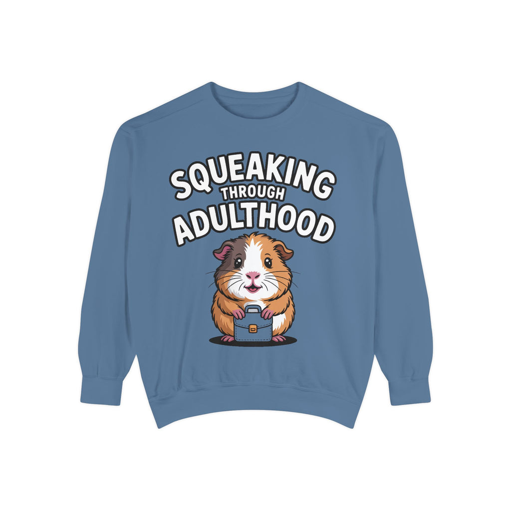 Guinea Pig Squeaking Through Adulthood Sweatshirt, Funny Guinea Pig Crewneck, Cute Adulting Sweatshirt, Guinea Pig Lover Gift