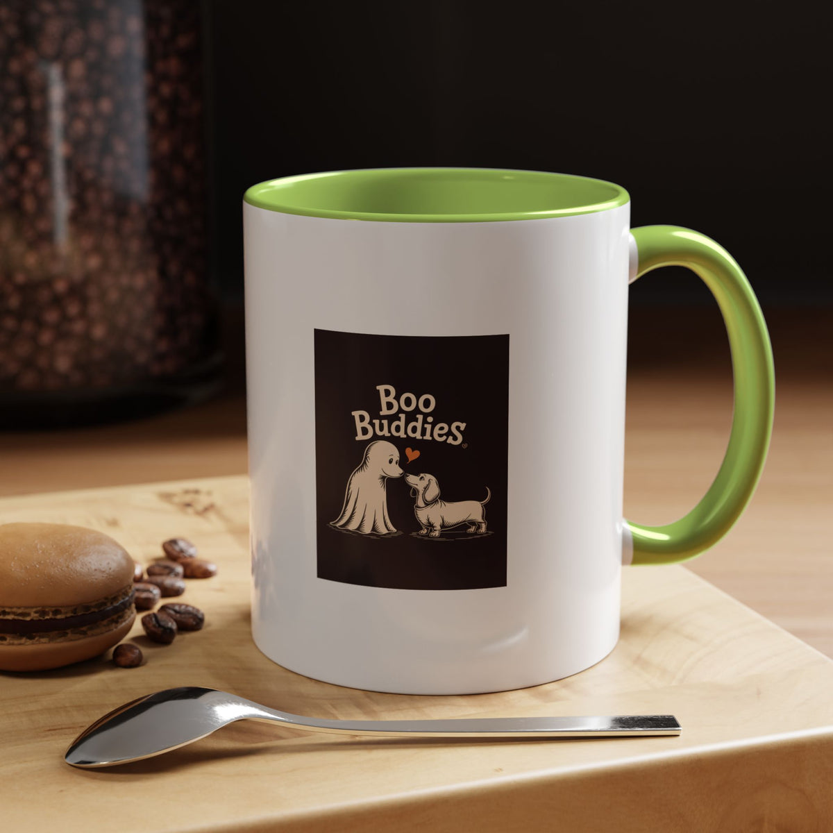 Boo Buddies Dog And Ghost Mug, Halloween Dachshund Ghost Coffee Mug, Cute Spooky Season Gift, Funny Dog Lover Halloween Mug