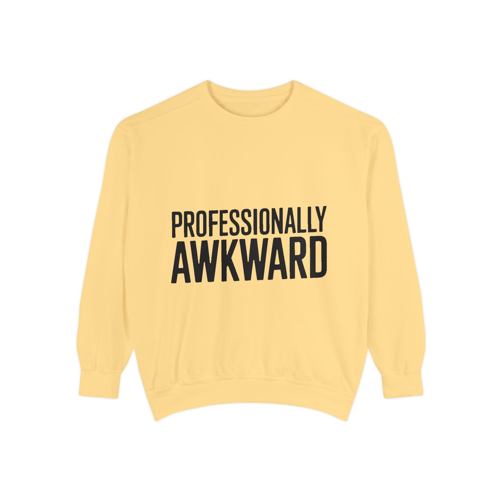 Professionally Awkward Sweatshirt, Funny Embroidered Crewneck, Minimalist Typography Sweatshirt, Sarcastic Coworker Gift