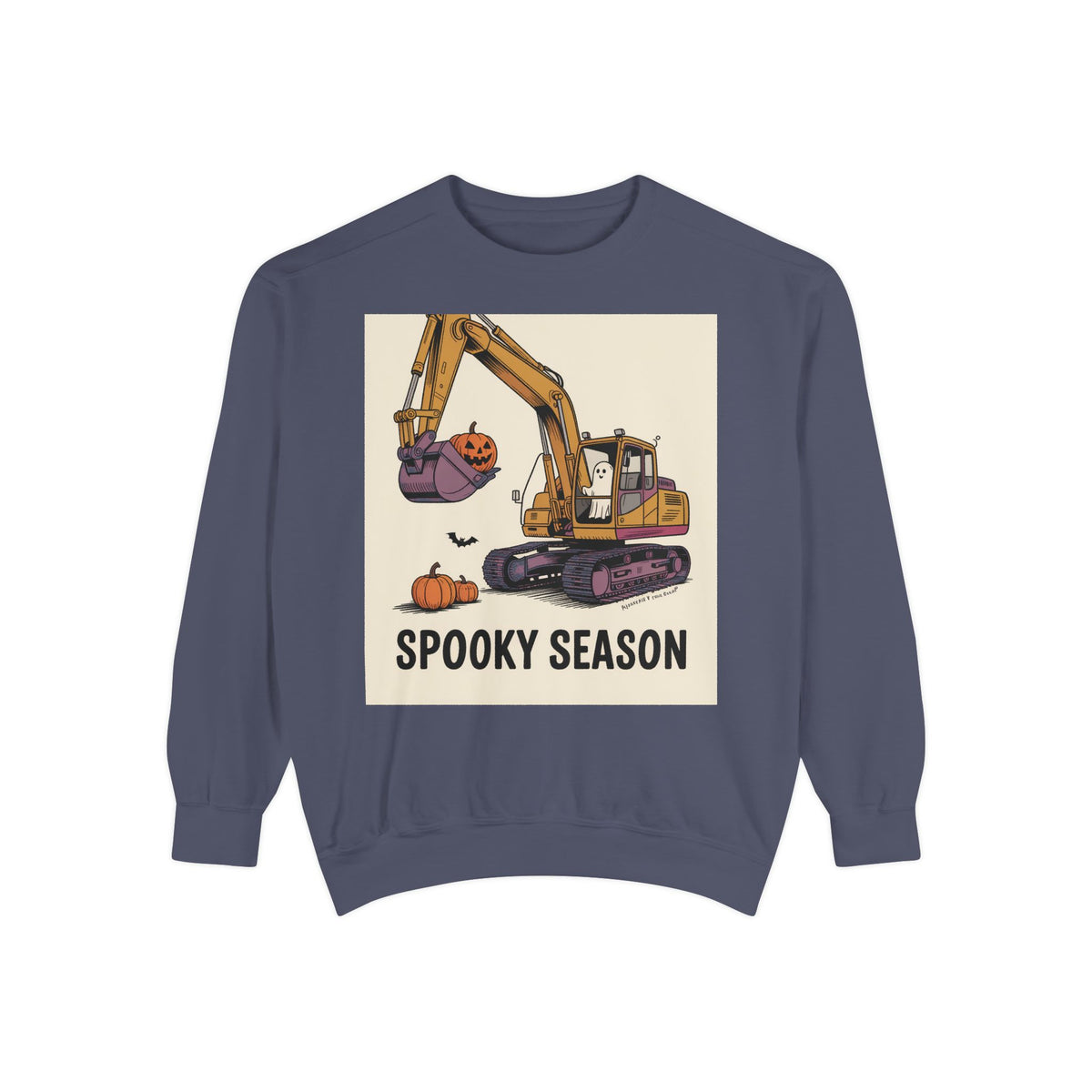 Digging The Spooky Season Excavator Sweatshirt, Funny Halloween Crewneck, Construction Ghost Pumpkin Shirt, Halloween Gift for Him