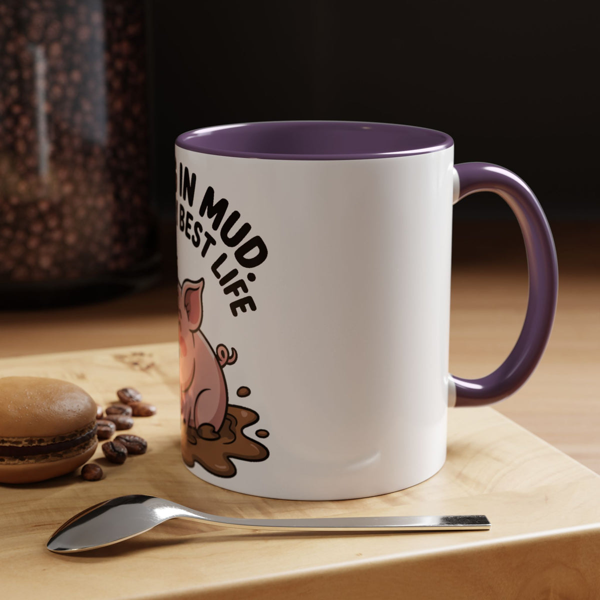 Living My Best Life Pig Mug, Funny Pig Coffee Mug, Rolling In Mud Cute Pig Gift, Farm Animal Lover Mug, Cute Pig Lover Present