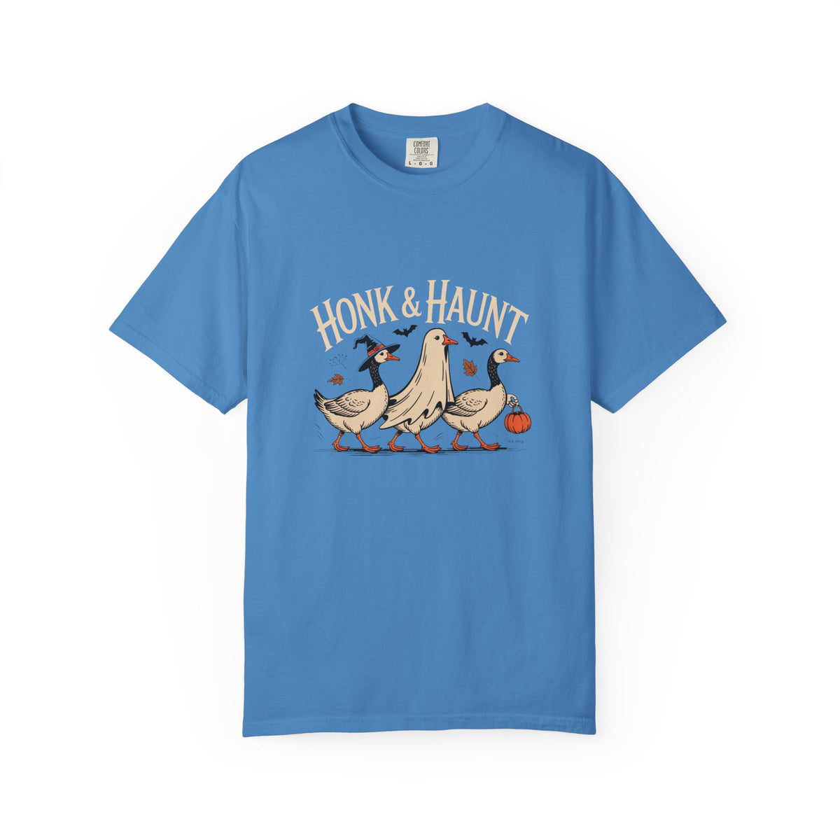 Honk & Haunt Geese Halloween Shirt, Funny Goose Halloween Tee, Vintage Spooky Season T-Shirt, Witch Ghost Goose Gift