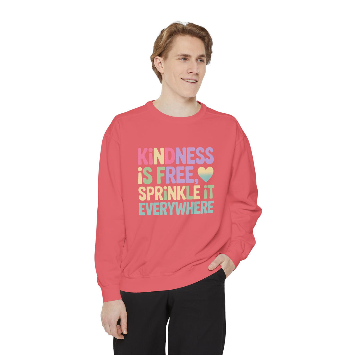 Kindness Is Free Sprinkle It Everywhere Sweatshirt, Embroidered Crewneck, Positive Vibes Pullover, Kindness Gift Sweatshirt
