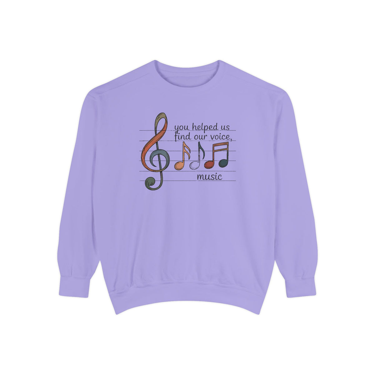 Music Teacher Sweatshirt, You Helped Us Find Our Voice, Teacher Appreciation Gift, Choir Teacher Crewneck, Band Director Gift, Music Teache…