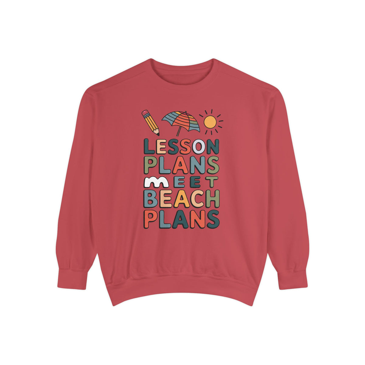 Teacher Sweatshirt, Lesson Plans Meet Beach Plans, End of School Year Gift For Teacher, Summer Break Crewneck, Last Day of School Gift, Tea…