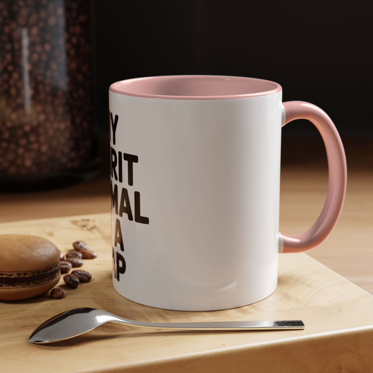My Spirit Animal Is A Nap Mug, Funny Nap Lover Coffee Cup, Lazy Day Sarcastic Gift, Bold Typography Accent Mug for Coffee or Tea