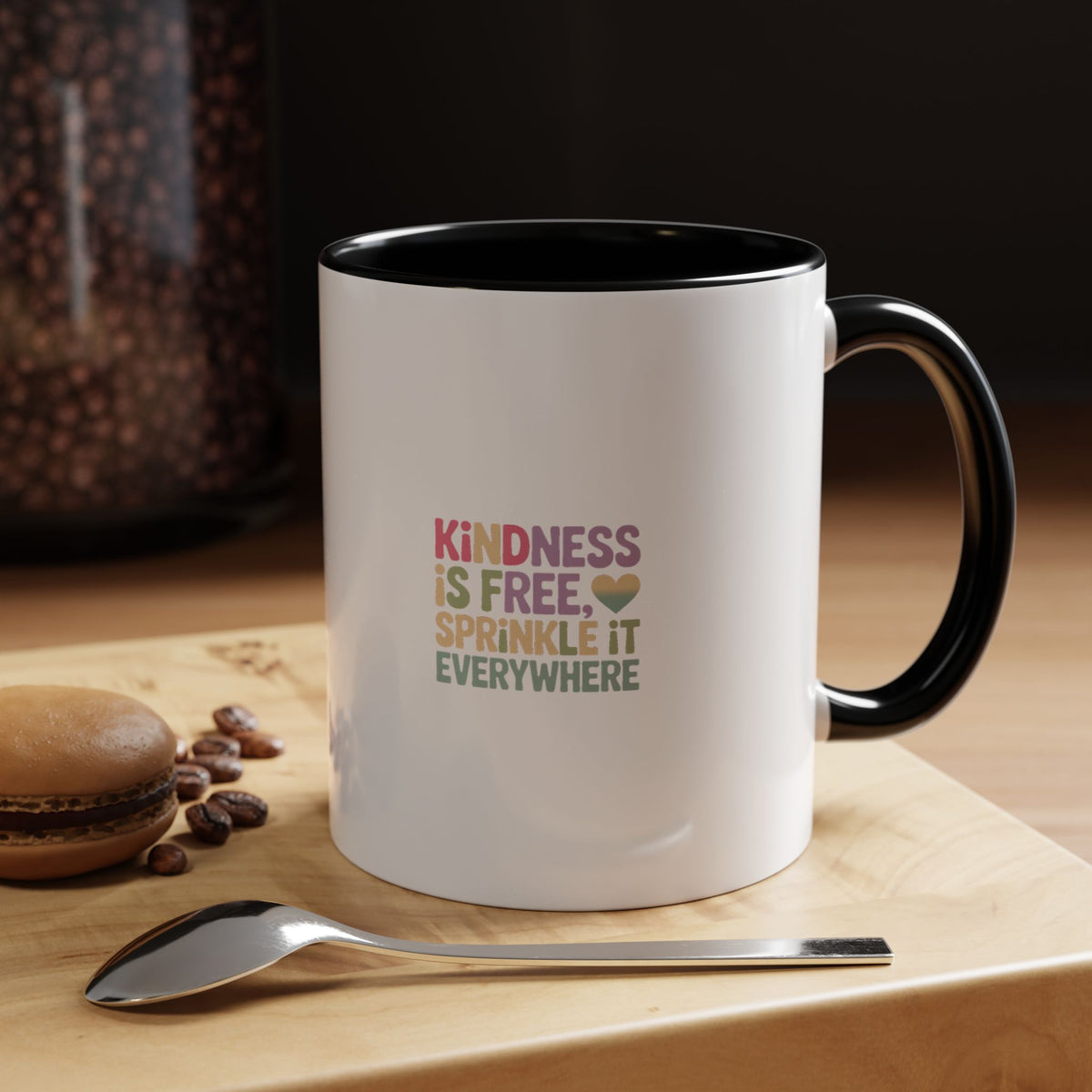 Kindness Is Free Sprinkle It Everywhere Mug, Pastel Gradient Typography Coffee Mug, Positive Quote Mug, Kindness Gift for Friend Teacher