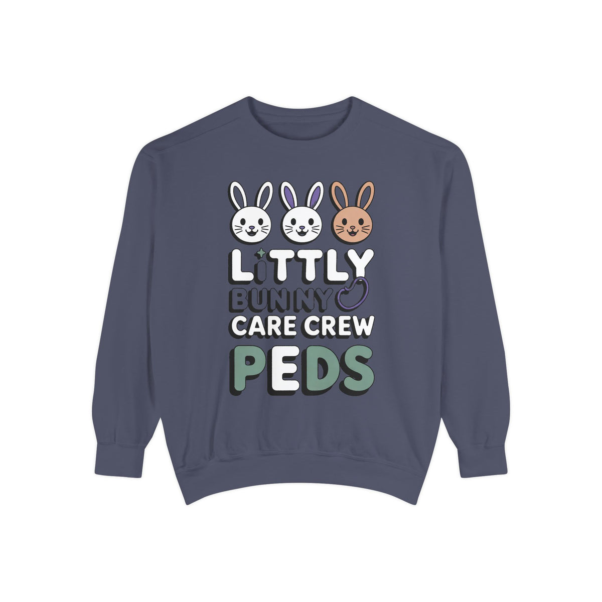Pediatric Nurse Sweatshirt, Little Bunny Care Crew, Easter Gift For Peds Nurse, Cute Bunny Nurse Shirt, Easter Nurse Appreciation Sweatshir…