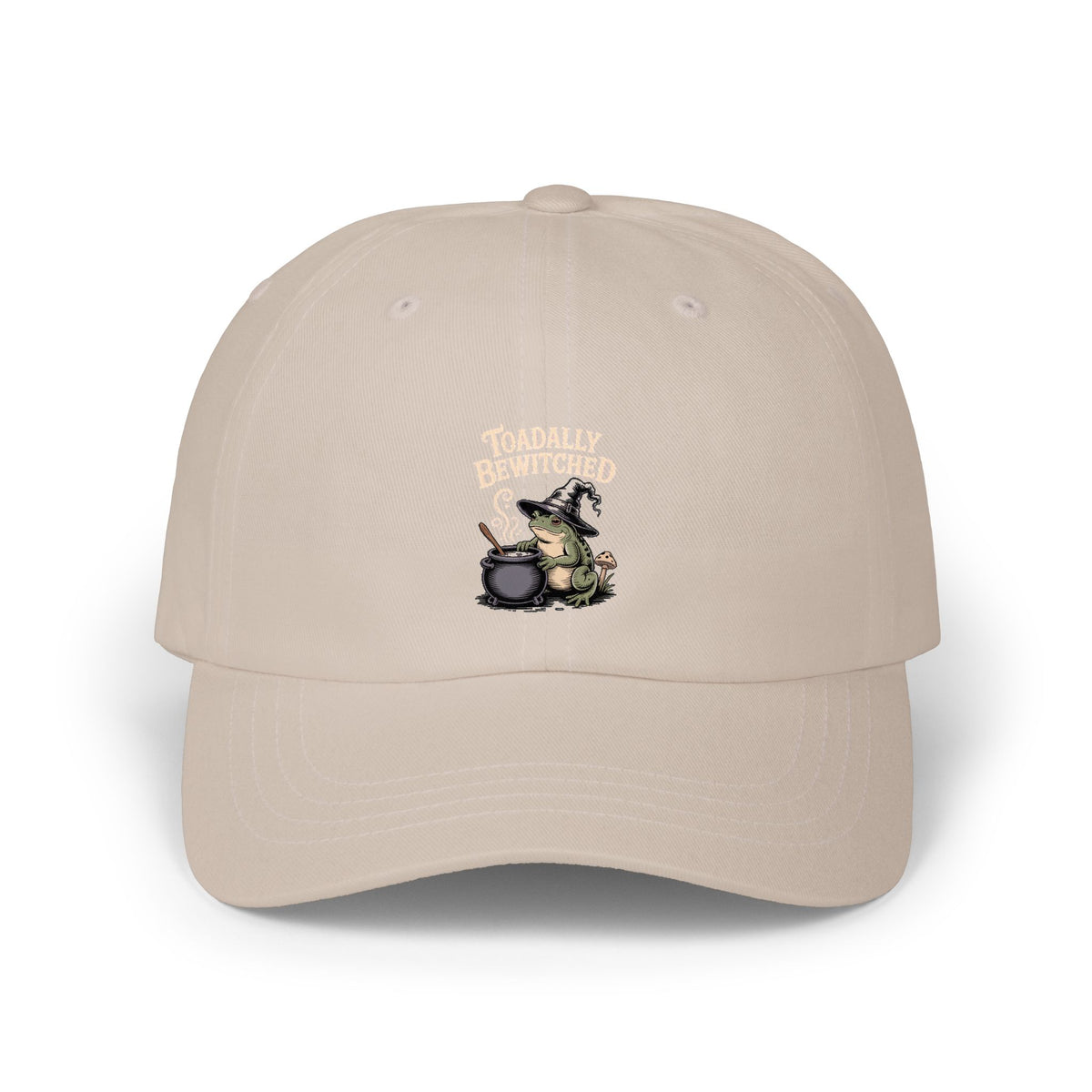 Toadally Bewitched Dad Cap, Funny Halloween Witch Toad Hat, Cottagecore Frog Embroidered Cap, Spooky Season Gift