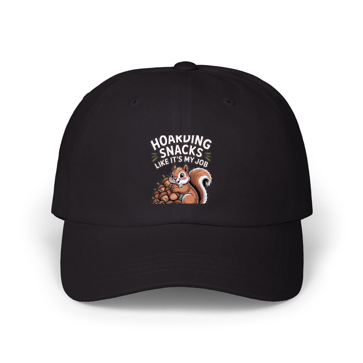 Funny Squirrel Dad Hat, Hoarding Snacks Embroidered Cap, Cute Acorn Squirrel Baseball Cap, Snack Lover Gift
